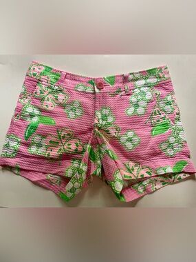 Lilly Pulitzer Callahan Shorts Pink Green Pretty Pink Tootie Butterfly Size 2